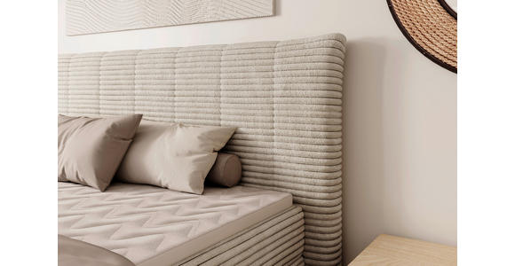 BOXSPRINGBETT 180/200 cm in Beige - Beige/Schwarz, Design, Kunststoff/Textil (180/200cm) - Esposa