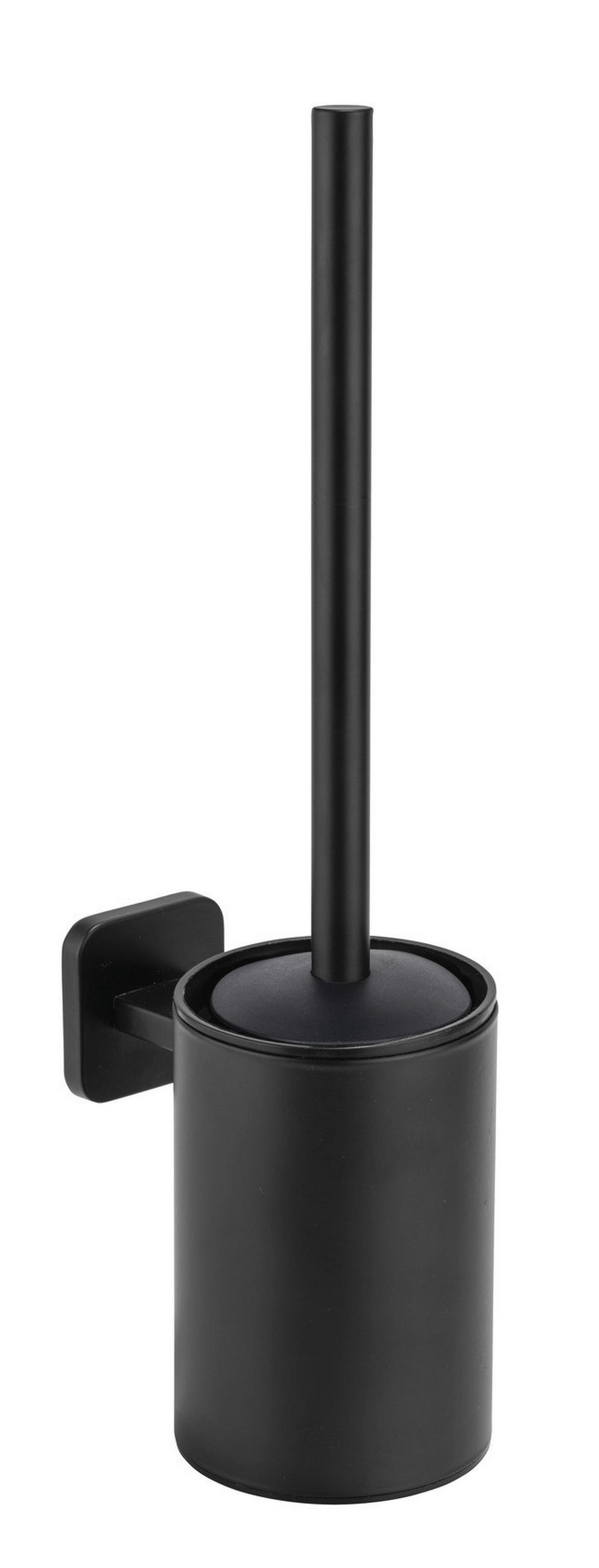 WC-BÜRSTENGARNITUR - Schwarz, KONVENTIONELL, Kunststoff/Metall (9/13,5/37cm) - Wenko