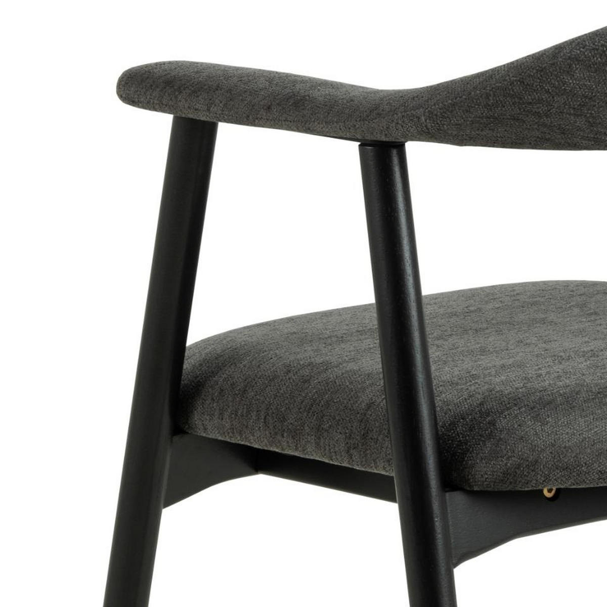 ŽIDLE S PODRUČKAMI, plochá tkanina, černá, tmavě šedá - černá/tmavě šedá, Moderní, dřevo/textil (56/75,5/54cm) - MID.YOU