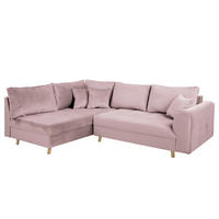 ECKSOFA Ariella in Samt Rosa  161/231 cm  - Naturfarben/Rosa, Design, Holz/Textil (161/231cm) - Livetastic
