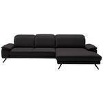 ECKSOFA in Echtleder Dunkelbraun  - Dunkelbraun/Schwarz, Design, Leder/Metall (332/193cm) - Dieter Knoll