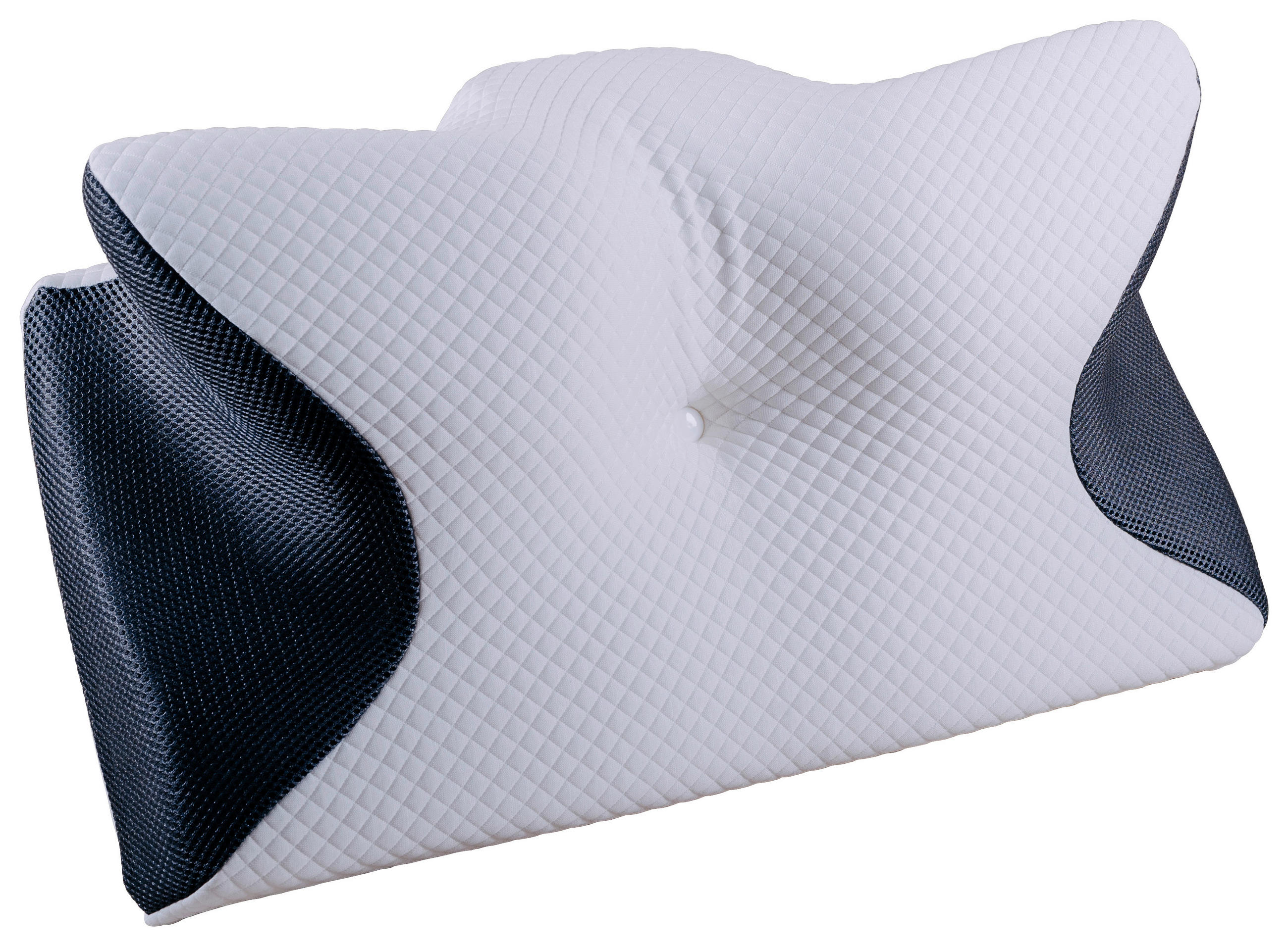 NYAKPÁRNA  - fekete/fehér, Basics, műanyag/textil (61/34/12cm)