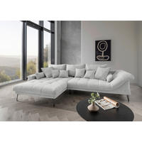 ECKSOFA in Mikrofaser Weiss  - Weiss/Schwarz, Konventionell, Textil/Metall (192/310cm) - Livetastic