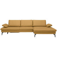 ECKSOFA in Echtleder Gelb  - Gelb/Schwarz, Design, Leder/Metall (325/157cm) - Dieter Knoll