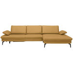 ECKSOFA in Echtleder Gelb  - Gelb/Schwarz, Design, Leder/Metall (325/157cm) - Dieter Knoll