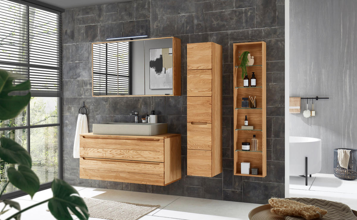 WASCHTISCH-ABDECKPLATTE 120/2/46,2 cm  - Eichefarben, KONVENTIONELL, Holz (120/2/46,2cm) - Linea Natura