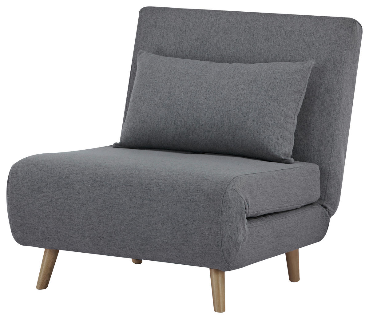 SCHLAFSESSEL Mikrofaser Dunkelgrau    - Dunkelgrau/Naturfarben, MODERN, Holz/Textil (77/81/90cm) - MID.YOU
