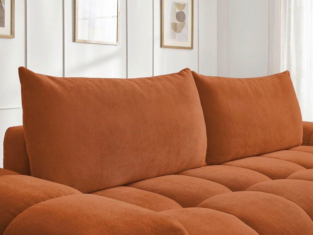 SCHLAFSOFA EVEREST  mit Rücken echt, Armteil links, Armteil rechts Struktur Orange  - Schwarz/Orange, MODERN, Kunststoff/Textil (278/90/115cm)