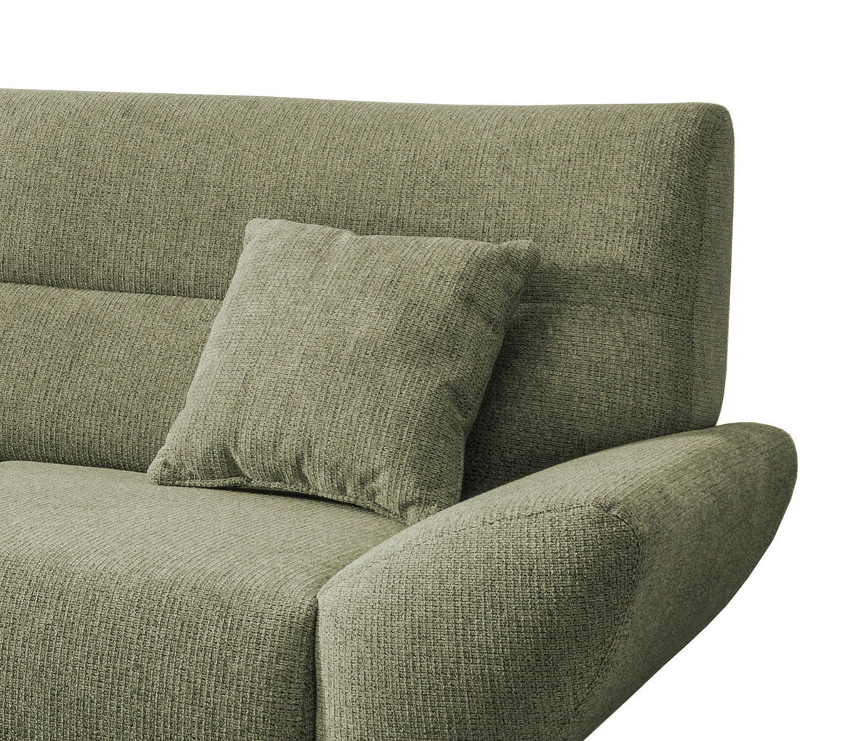 ECKSOFA in Chenille Grün  - Wildeiche/Grün, Modern, Holz/Textil (166/290cm) - MID.YOU