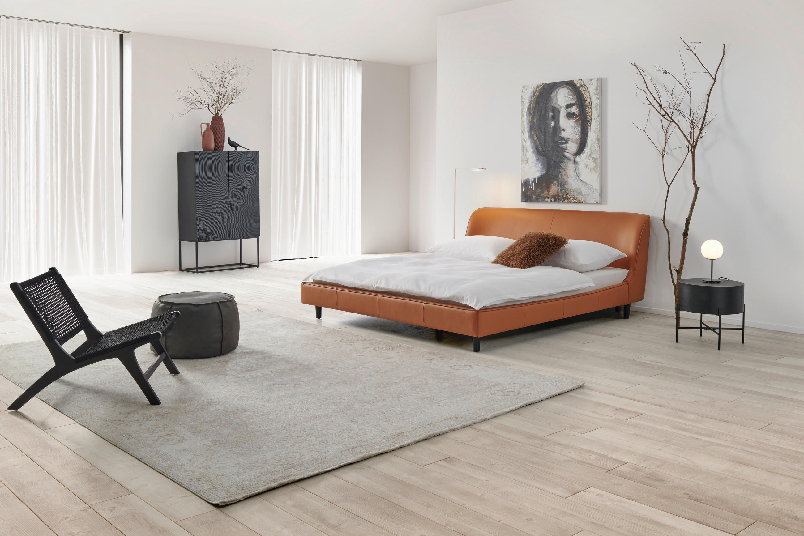 TAPECIRANI KREVET   180/200 cm   smeđa  - crna/smeđa, Moderno, koža/drvo (180/200cm) - Livetastic