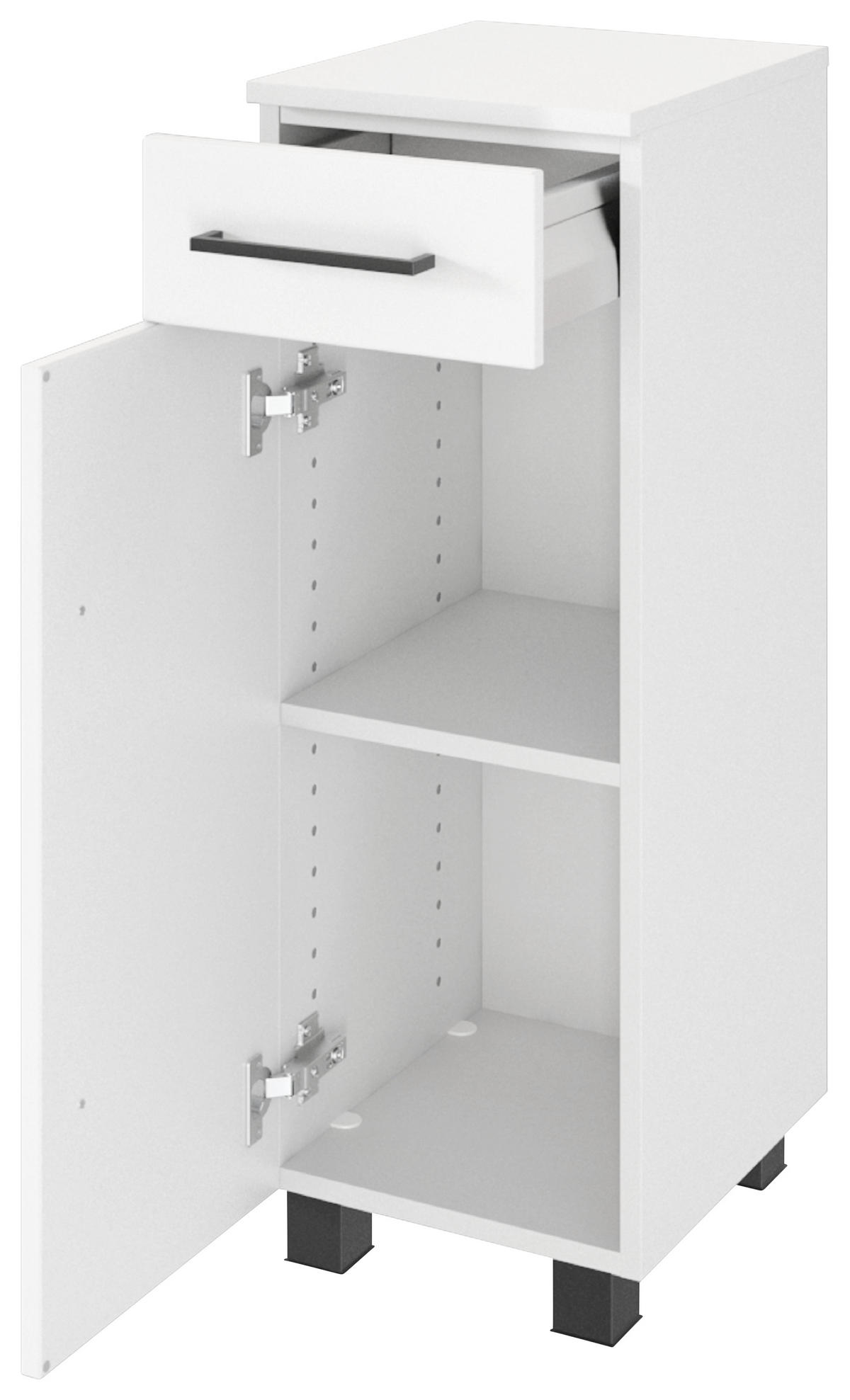 UNTERSCHRANK 30/79/35 cm   - Schwarz/Weiß, KONVENTIONELL, Holzwerkstoff/Kunststoff (30/79/35cm) - Held
