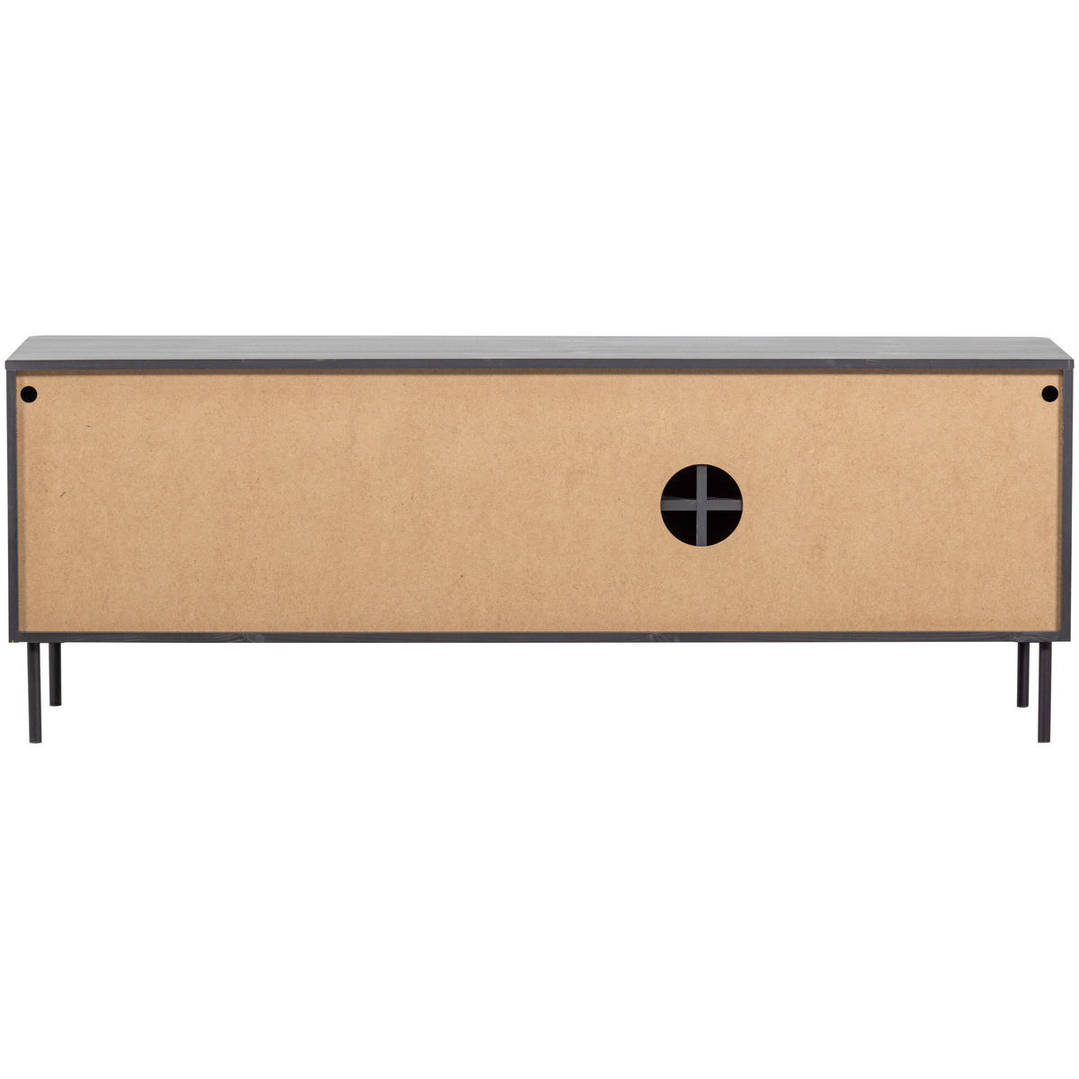 LOWBOARD Gunnar 154/56/44 cm  stehend  - Schwarz, Design, Holz/Metall (154/56/44cm) - Livetastic