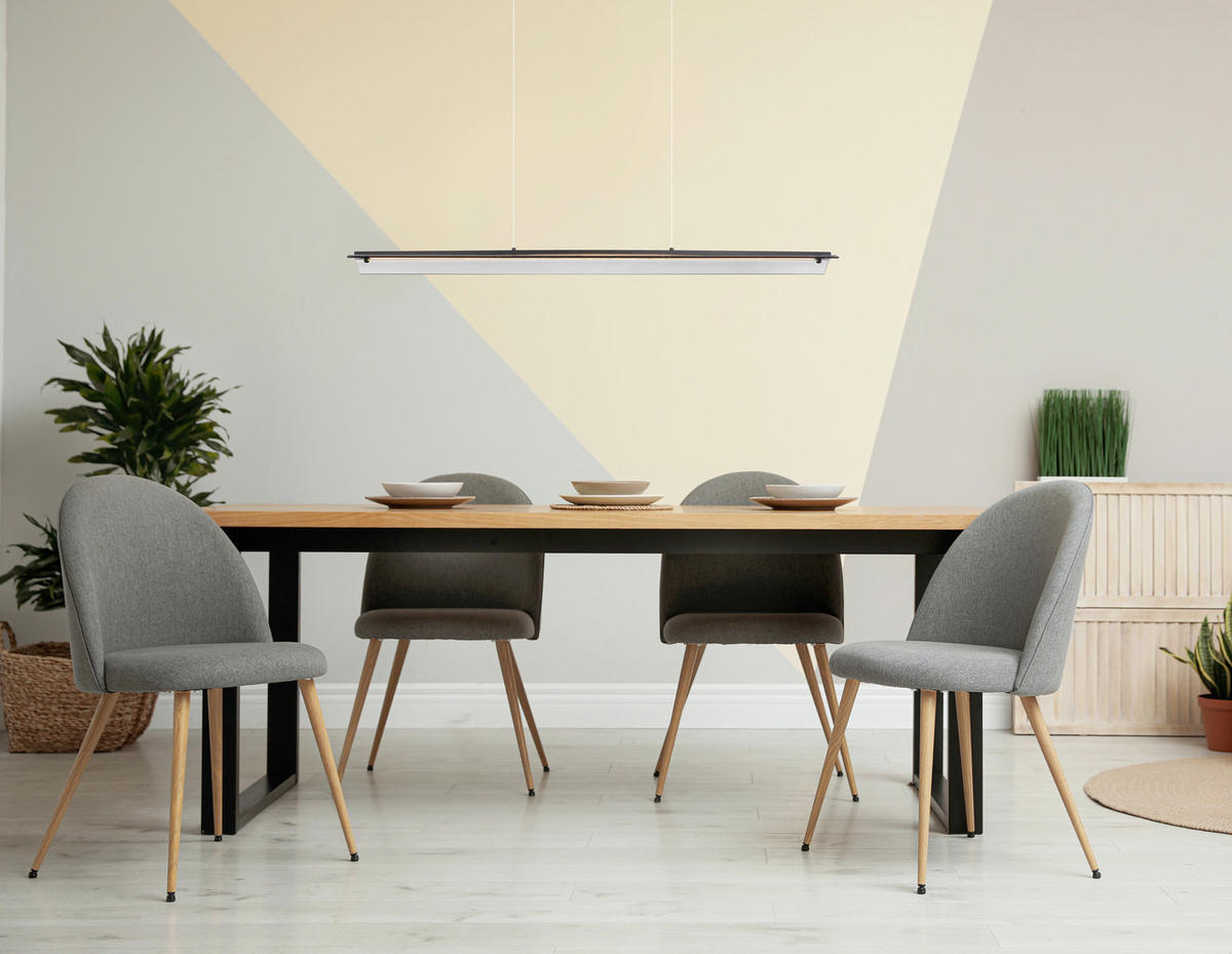 ZÁVĚSNÉ LED SVÍTIDLO, 100/12/150 cm - šedá/černá, Design, kov/sklo (100/12/150cm) - Globo