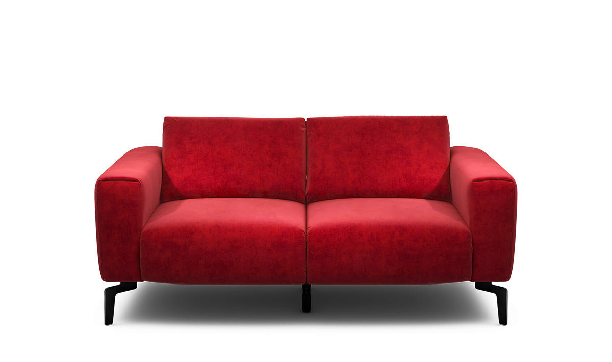2-SITZER-SOFA Samt Rot  - Rot/Schwarz, Design, Textil/Metall (180/86/86-94cm) - SENSOO