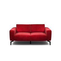 2-SITZER-SOFA Samt Rot  - Rot/Schwarz, Design, Textil/Metall (180/86/86-94cm) - SENSOO