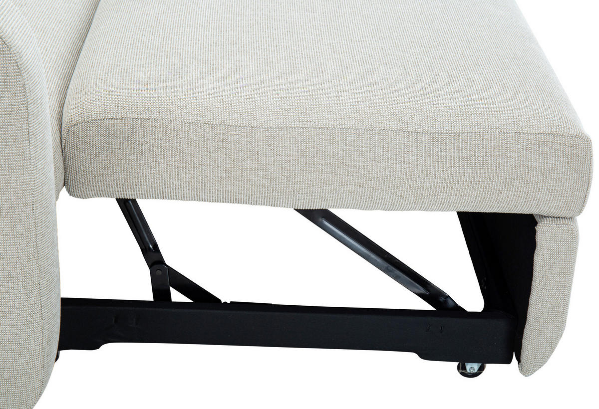 ECKSOFA Leinenoptik Beige  - Beige/Schwarz, Design, Kunststoff/Textil (152,5/225,5cm) - Livetastic