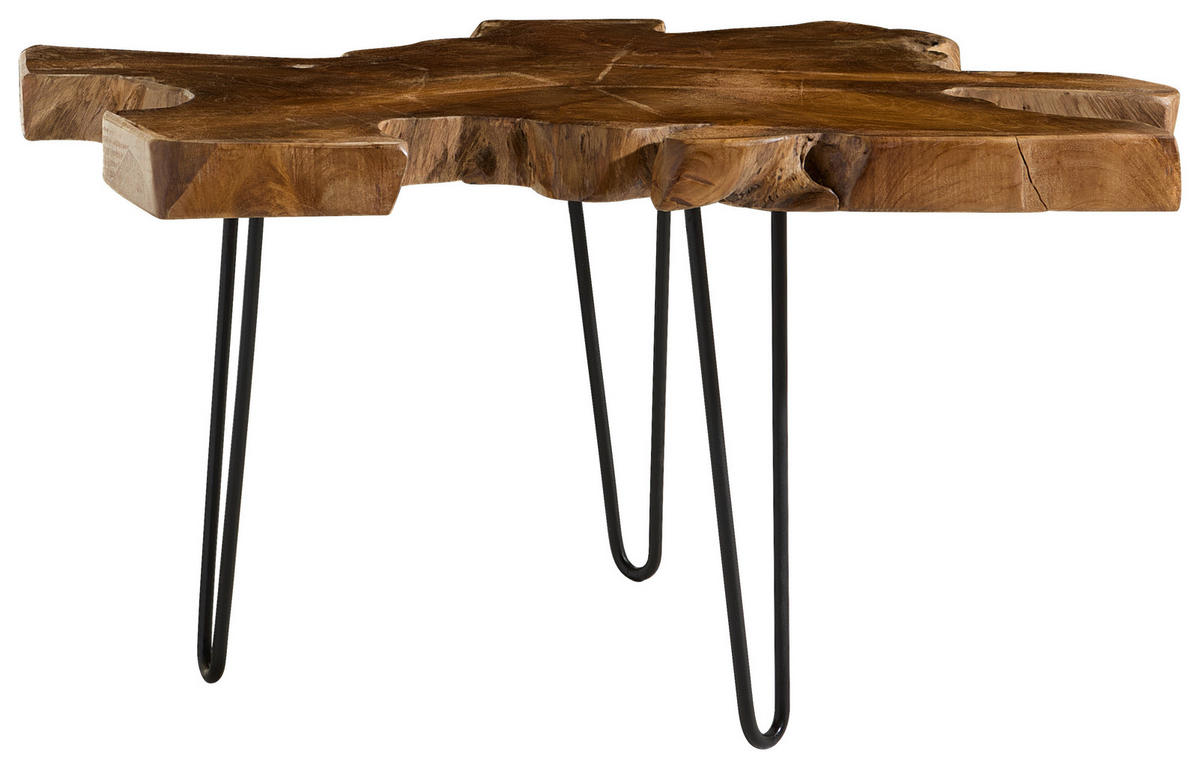 BEISTELLTISCH in Holz, Metall  - Schwarz/Naturfarben, Design, Holz/Metall (80/46/80cm) - Livetastic