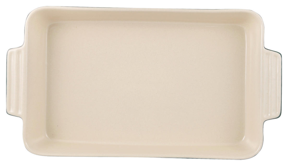AUFLAUFFORMENSET Keramik Steingut 2-teilig  - Beige/Grün, Basics, Keramik