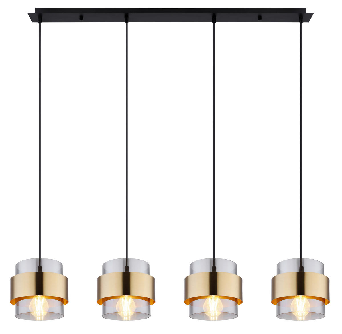 HÄNGELEUCHTE 111/18/120 cm    - Klar/Messingfarben, Design, Glas/Metall (111/18/120cm) - Globo
