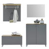 GARDEROBE 4-teilig  in 200/192/36 cm  - Eichefarben/Grau, Design, Holz/Holzwerkstoff (200/192/36cm) - Dieter Knoll
