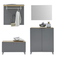 GARDEROBE 4-teilig  in 200/192/36 cm  - Eichefarben/Grau, Design, Holz/Holzwerkstoff (200/192/36cm) - Dieter Knoll