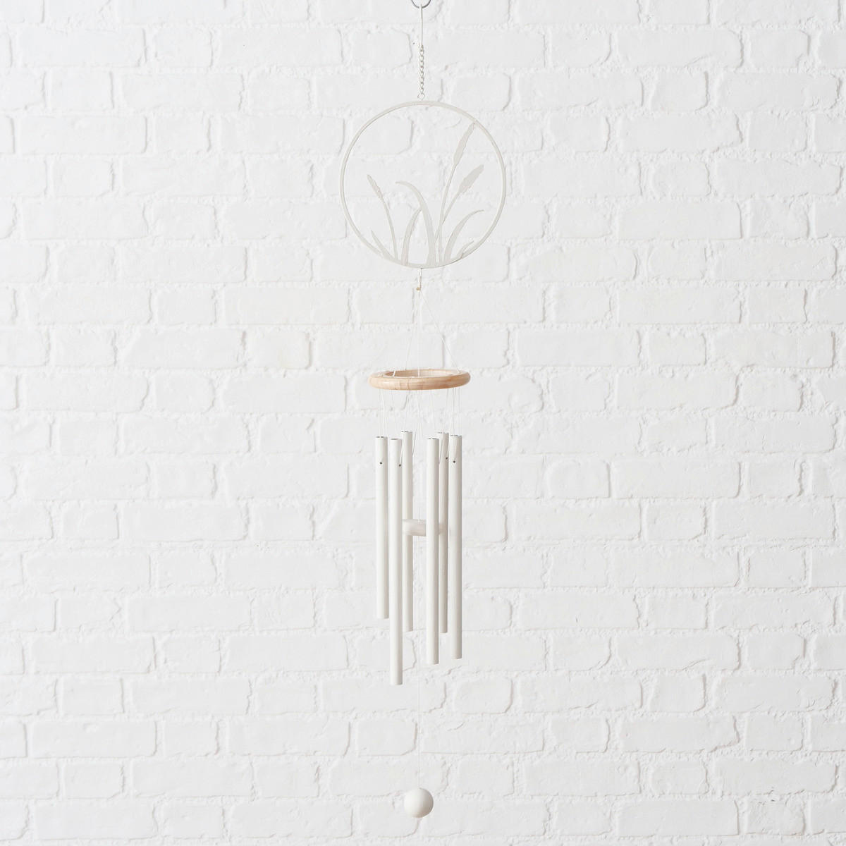 WINDSPIEL - Creme/Braun, Basics, Holz/Textil (74/16/10cm)