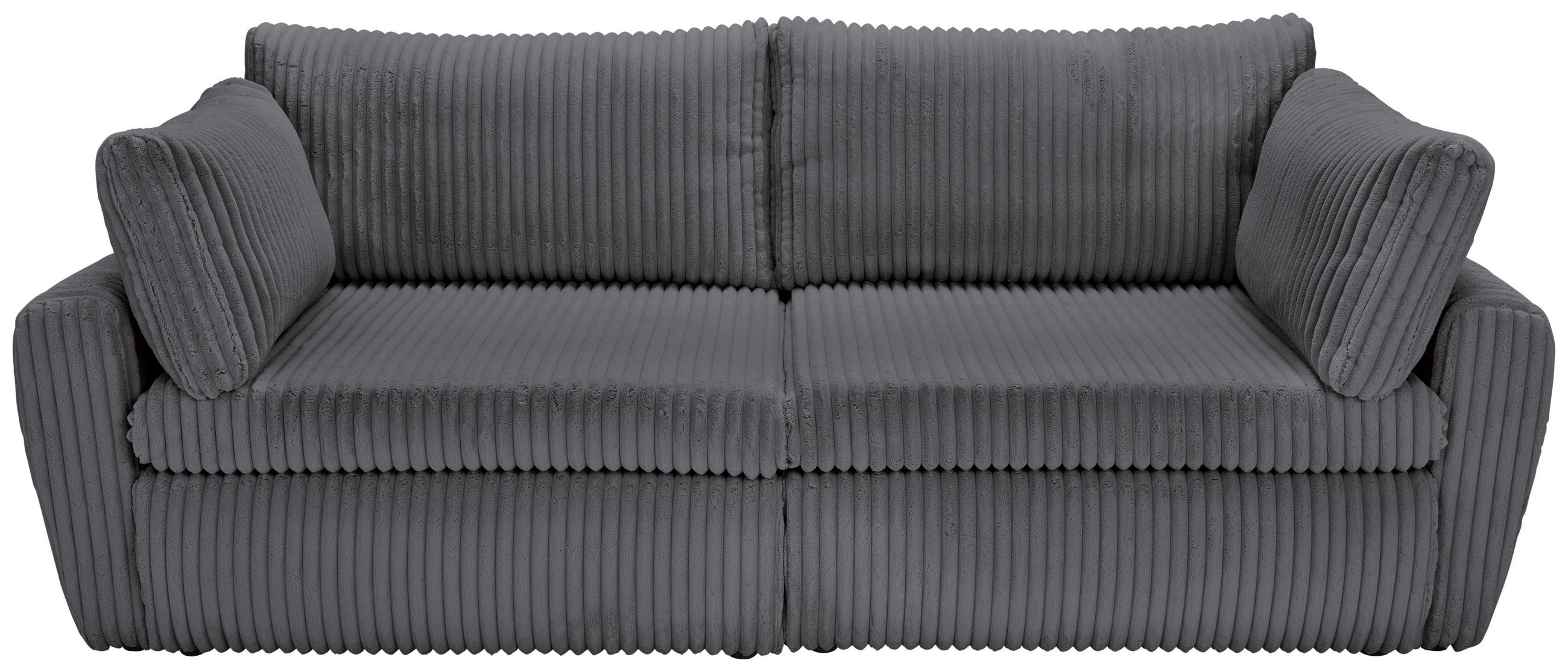 SCHLAFSOFA Cord, Plüsch Anthrazit  - Anthrazit/Schwarz, MODERN, Kunststoff/Textil (240/90/120cm) - Carryhome
