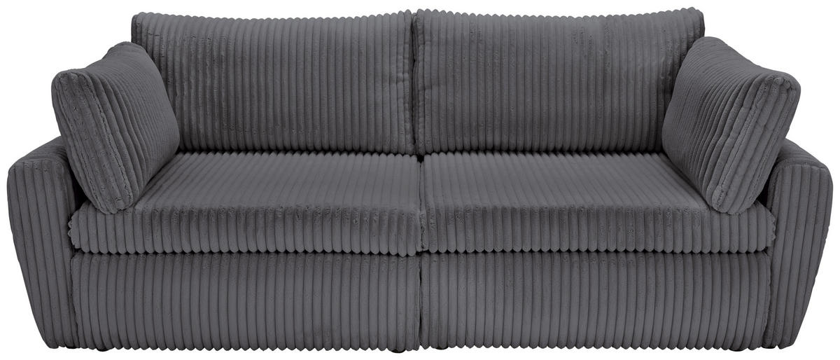 SCHLAFSOFA in Cord, Plüsch Anthrazit  - Anthrazit/Schwarz, Modern, Kunststoff/Textil (240/90/120cm) - Carryhome