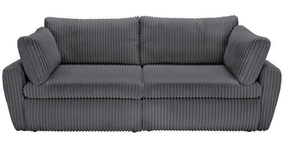 SCHLAFSOFA in Cord, Plüsch Anthrazit  - Anthrazit/Schwarz, MODERN, Kunststoff/Textil (240/90/120cm) - Carryhome