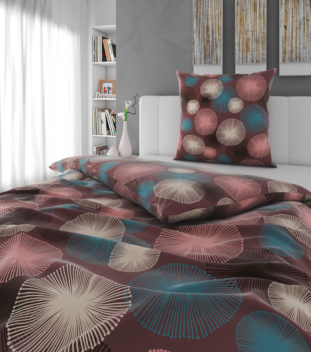 BETTWÄSCHE Satin 135/200 cm  - Blau/Braun, Textil (135/200cm) - Esposa