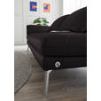 RÉCAMIERE in Echtleder Dunkelbraun  - Chromfarben/Dunkelbraun, Design, Leder/Metall (209/85-109/95-16cm) - Dieter Knoll