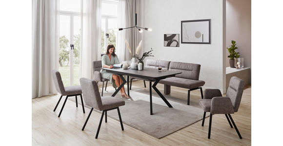 ESSTISCH rechteckig Schwarz, Dunkelgrau - Dunkelgrau/Schwarz, Design, Kunststoff/Metall (180/90/76cm) - Dieter Knoll