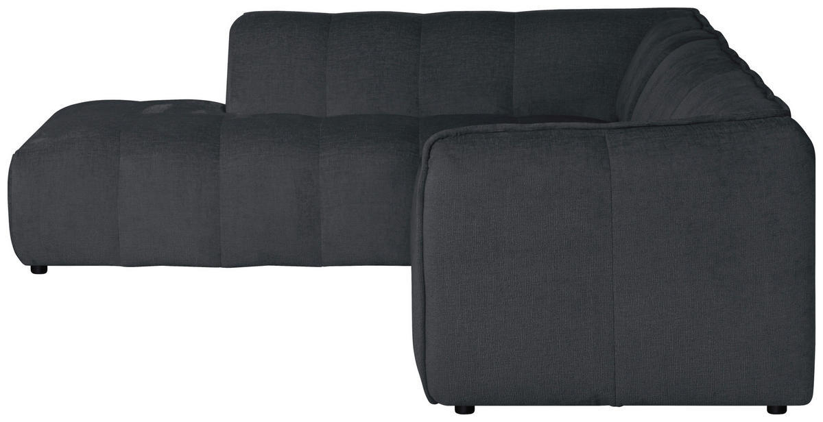 ECKSOFA  LIVOLI Grau Chenille  - Schwarz/Grau, Design, Textil (218/290cm) - MID.YOU