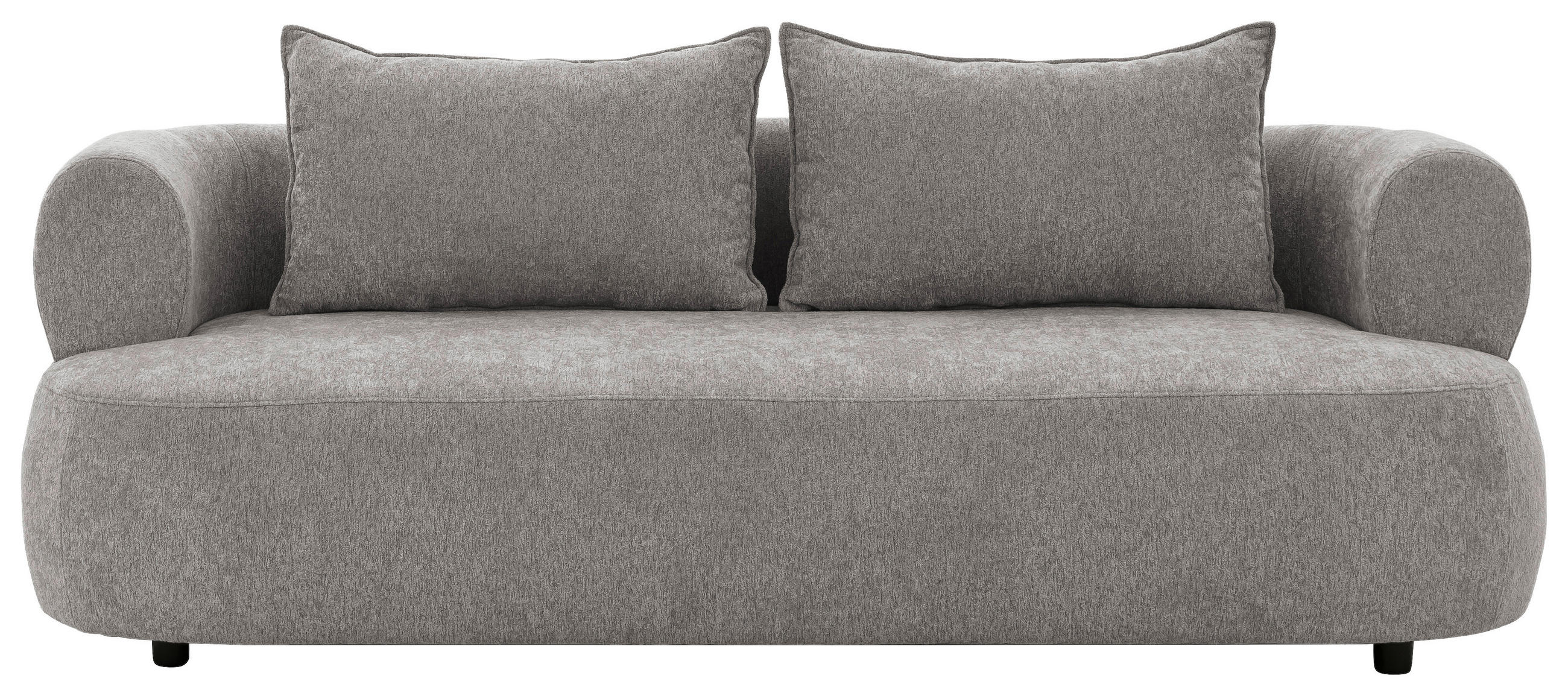3-SITZER-SOFA in Chenille Grau  - Schwarz/Grau, Design, Kunststoff/Textil (200/76/96cm) - Livetastic