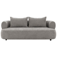 3-SITZER-SOFA in Chenille Grau  - Schwarz/Grau, Design, Kunststoff/Textil (200/76/96cm) - Livetastic