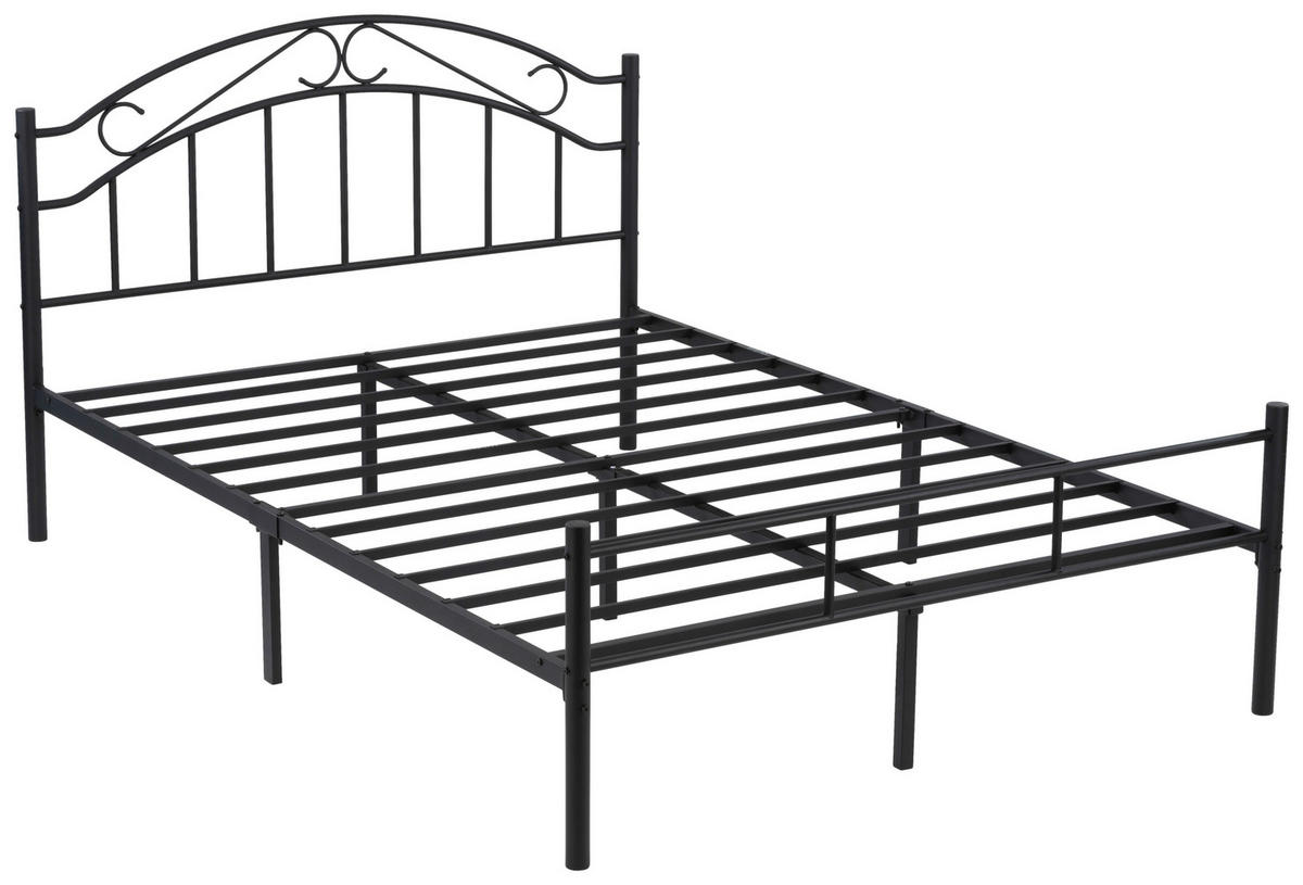 METALLBETT 140/200 cm  in Schwarz  - Schwarz, Basics, Metall (140/200cm) - Boxxx
