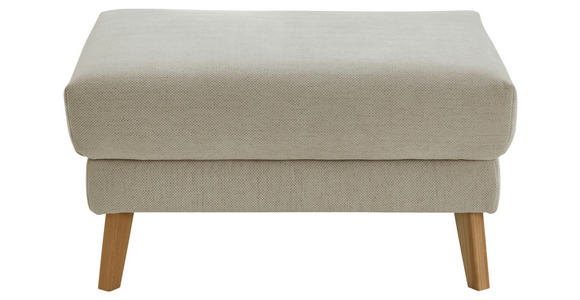 ECKSOFA Beige Chenille, Flachgewebe  - Wildeiche/Beige, Design, Holz/Textil (157/281cm) - Valnatura