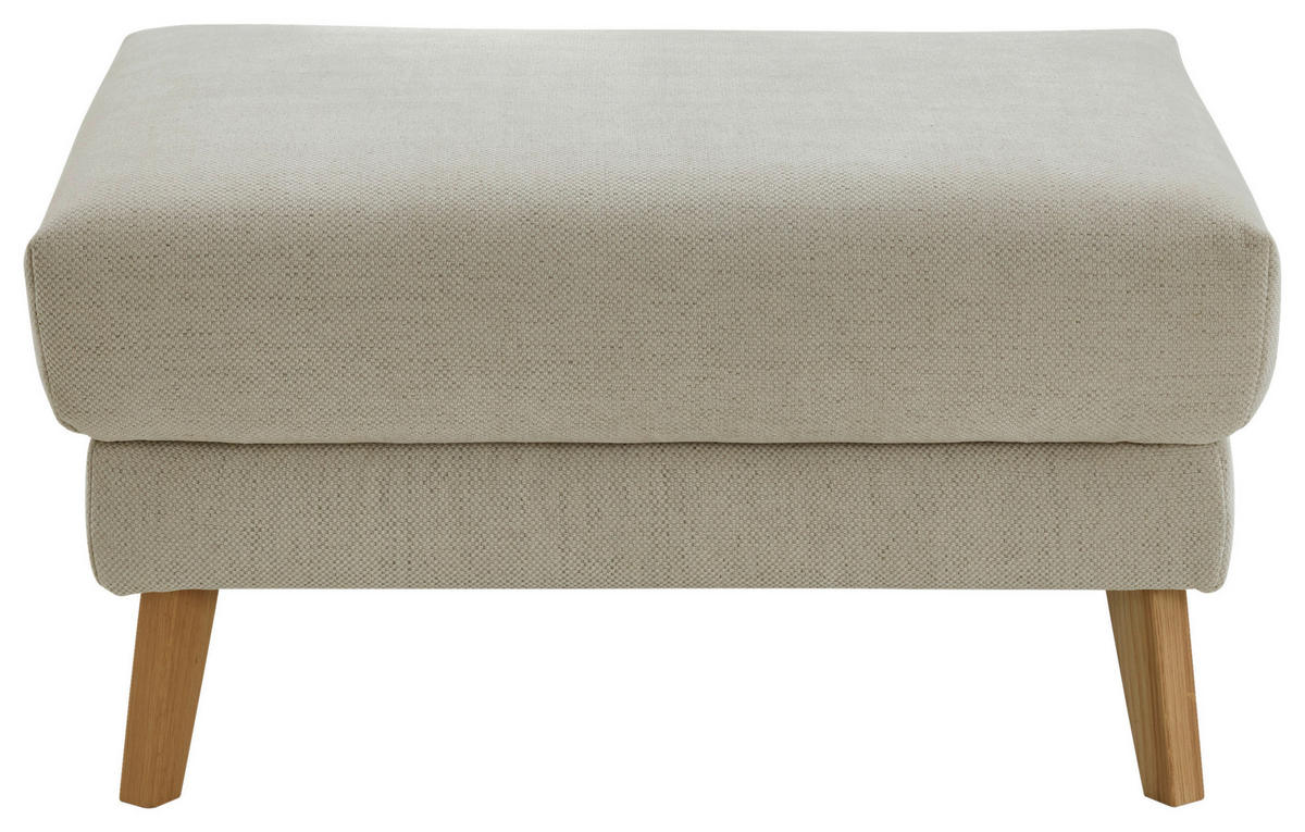 ECKSOFA Beige Chenille, Flachgewebe  - Wildeiche/Beige, Design, Holz/Textil (157/281cm) - Valnatura
