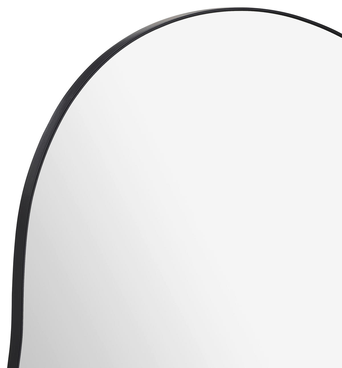 WANDSPIEGEL 60/110/1,5 cm    in wellenförmig  - Schwarz, Design, Glas/Metall (60/110/1,5cm) - Xora