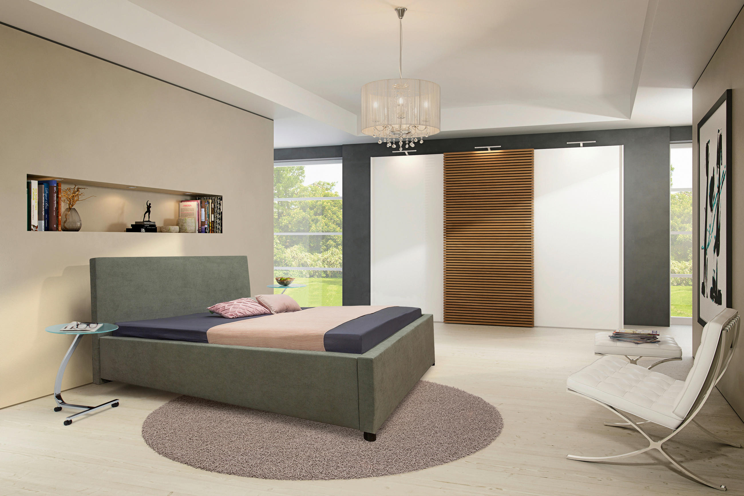 OBLAZINJENA POSTELJA 140 cm x 200 cm , les, leseni material siva - temno siva/črna, Konvencionalno, leseni material/les (140/200cm) - Xora