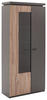 VITRINE Grau, Eichefarben Befestigungsmaterial, Einlegeböden, Oberplattenbeleuchtung  - Eichefarben/Anthrazit, Design, Glas/Holzwerkstoff (88/198/38cm) - Carryhome