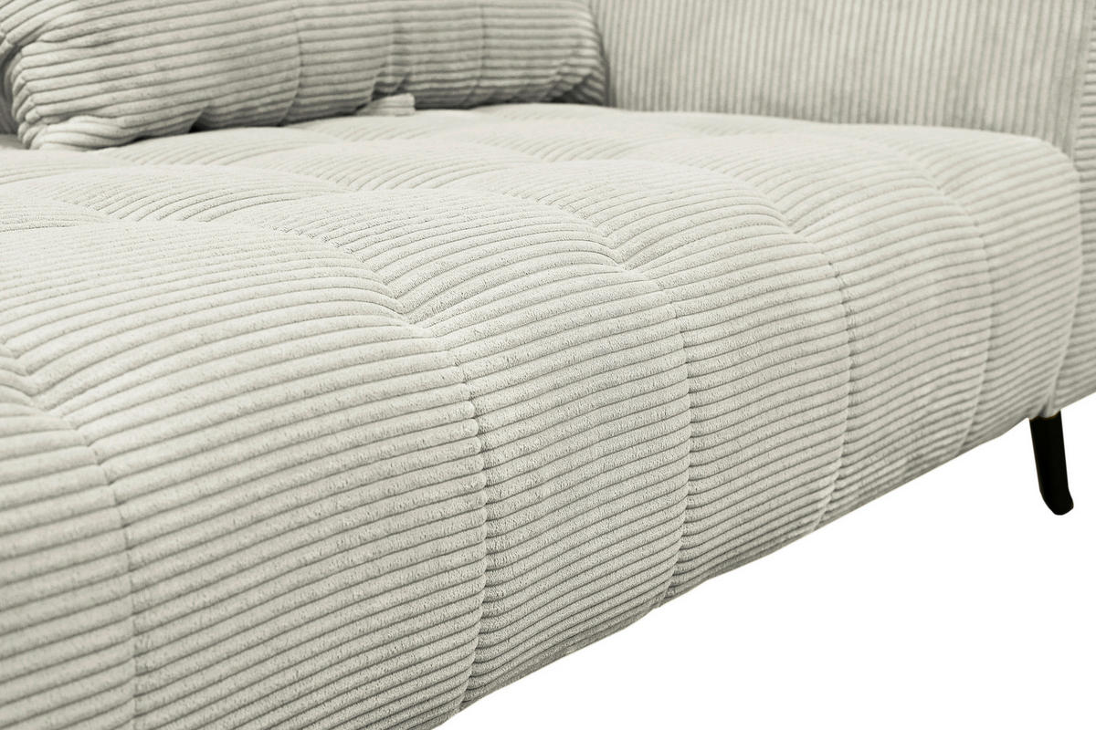 BIGSOFA Cord Naturfarben  - Schwarz/Naturfarben, KONVENTIONELL, Textil/Metall (246/100/116cm) - Carryhome