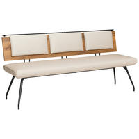 SITZBANK Metall, Textil, Holzwerkstoff Schwarz, Eichefarben, Beige  - Eichefarben/Beige, Design, Holzwerkstoff/Textil (230/88/62cm) - Moderano