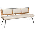 SITZBANK 190/88/62 cm  in Schwarz, Eichefarben, Beige  - Eichefarben/Beige, Design, Holzwerkstoff/Textil (190/88/62cm) - Moderano