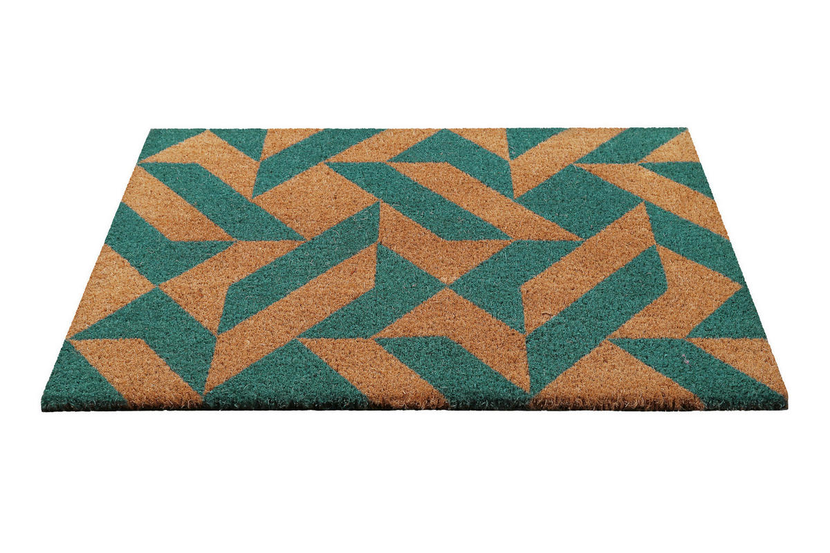 FUßMATTE 45/75 cm Mainstage  - Türkis/Hellbraun, KONVENTIONELL, Kunststoff/Textil (45/75cm) - WECON HOME