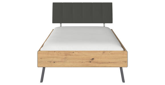 BETT 120/200 cm  in Eiche Artisan  - Eiche Artisan/Grau, Design, Holzwerkstoff/Textil (120/200cm) - Carryhome