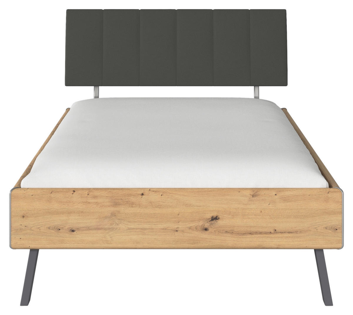 BETT 120/200 cm  in Eiche Artisan  - Eiche Artisan/Grau, Design, Textil/Metall (120/200cm) - Carryhome