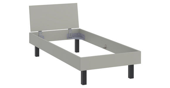 BETT 90/200 cm,  in Hellgrau,  - Hellgrau/Schwarz, Design, Metall (90/200cm) - Xora