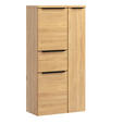 MIDISCHRANK 65/130/35 cm  - Wildeiche/Schwarz, KONVENTIONELL, Holzwerkstoff/Metall (65/130/35cm) - Xora