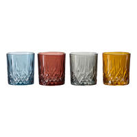 WHISKY-GLÄSERSET Catania  4-teilig  - Blau/Gelb, KONVENTIONELL, Glas (21,5/16,5/9,5cm) - Ritzenhoff Breker